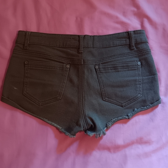 Olive Green Distressed Shorts - Picture 3 of 3